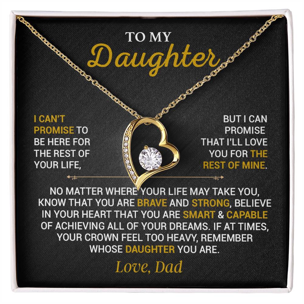 To My Daughter Necklace, Gift for Daughter from Dad,Daughter Father Necklace 7_10_Black