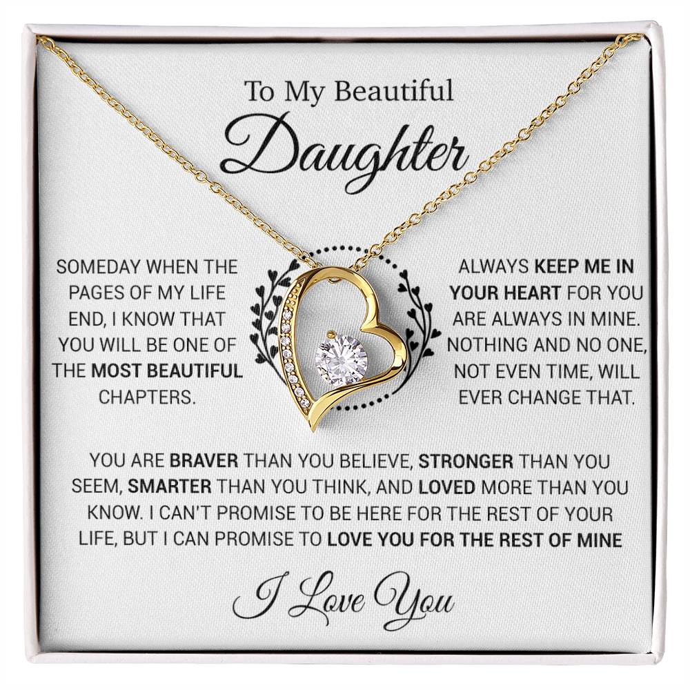 To My Daughter Necklace, Gift for Daughter from Dad, Daughter Father Necklace 15_12_White