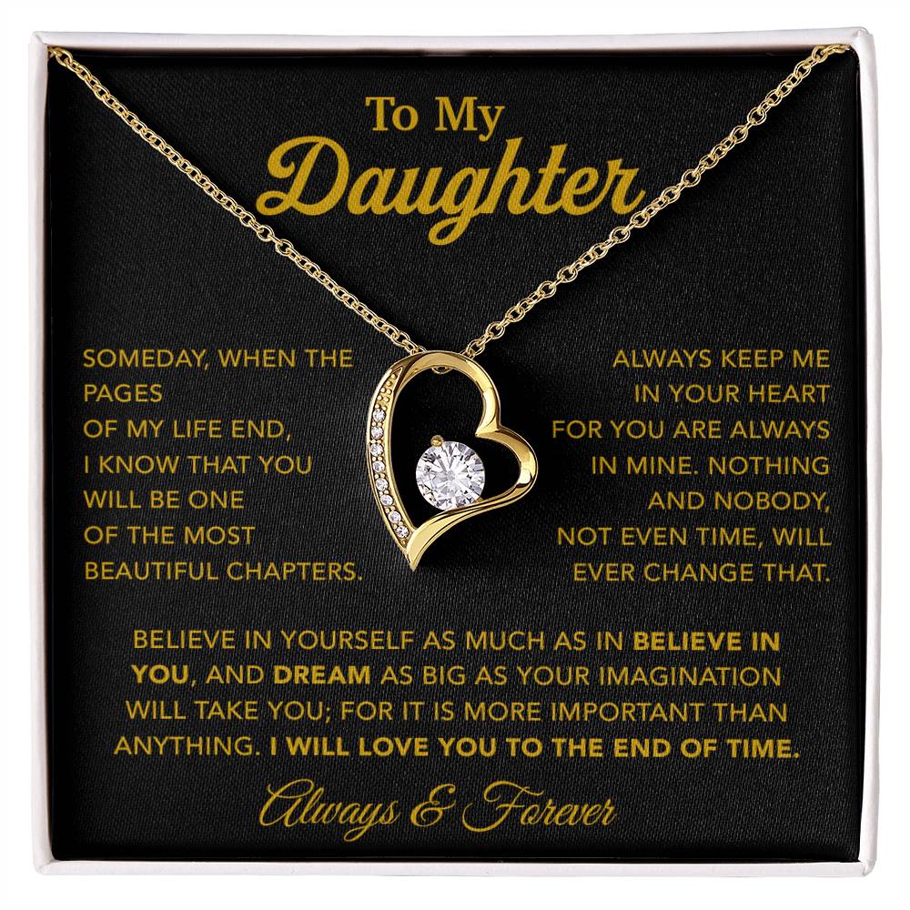 To My Daughter Necklace, Gift for Daughter from Dad, Father Daughter Necklace 12_6_Gold