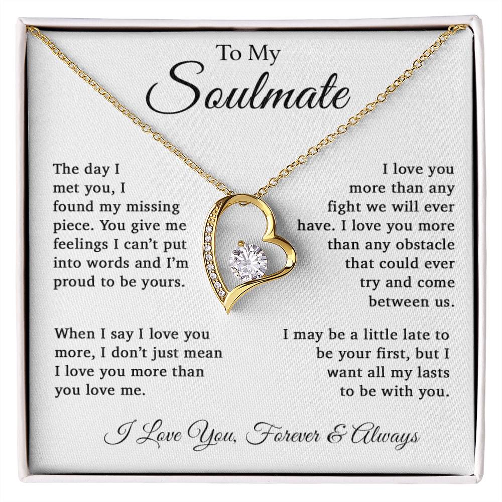 To Soulmate Necklace Gift For Girlfriend Wife Birthday Valentines Day Christmas