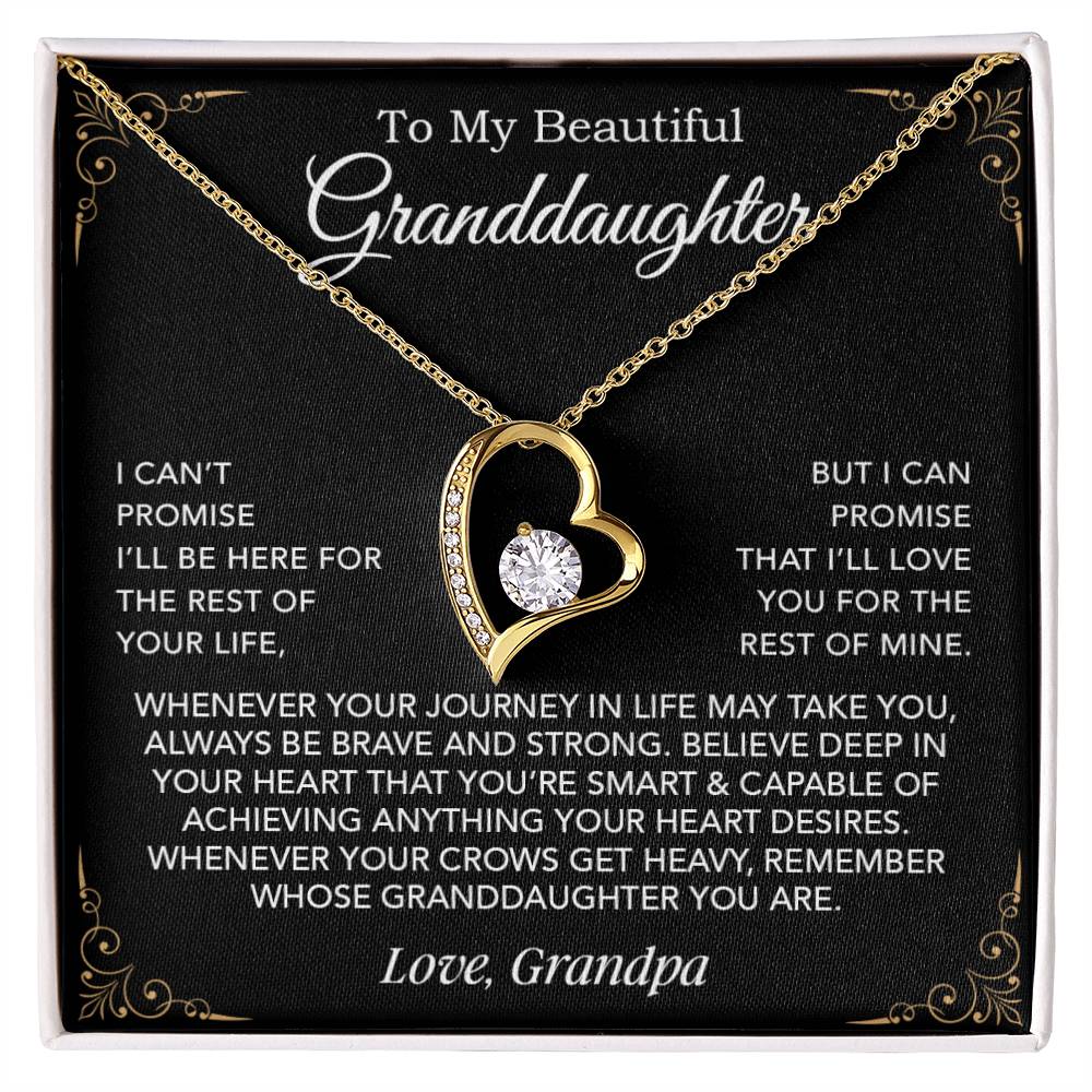 To My Granddaughter Necklace, Xmas Birthday Gift For Granddaughter From Grandpa