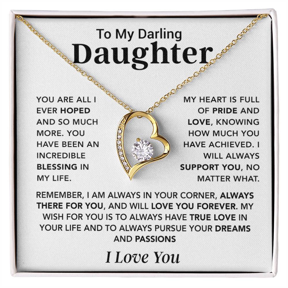 To My Darling Daughter Necklace, Gift for Daughter ,Birthday Gift for Her