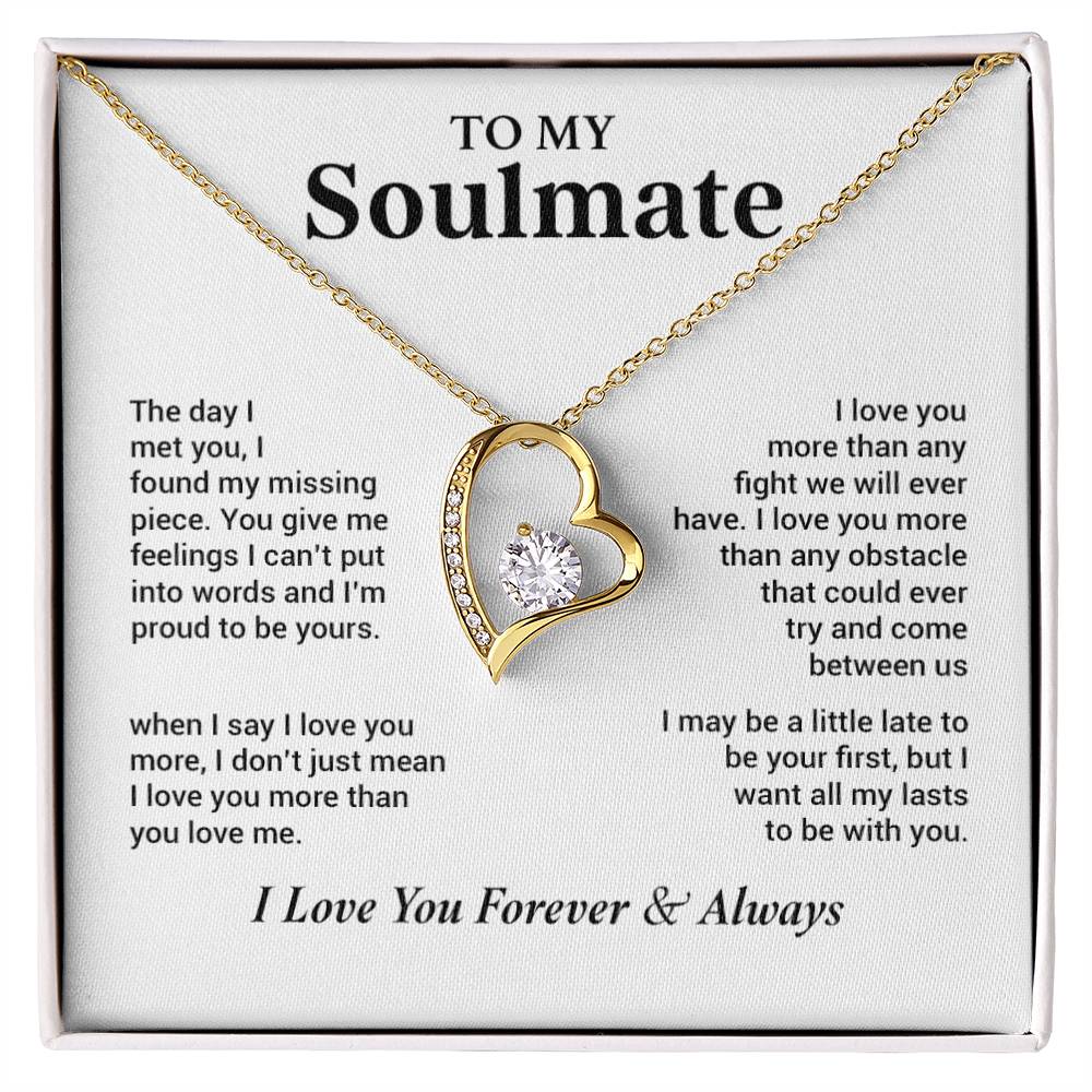 To My Soulmate Necklace, Gift for Wife, Girlfriend, Anniversary Gift, Christmas Gift 28_11_White