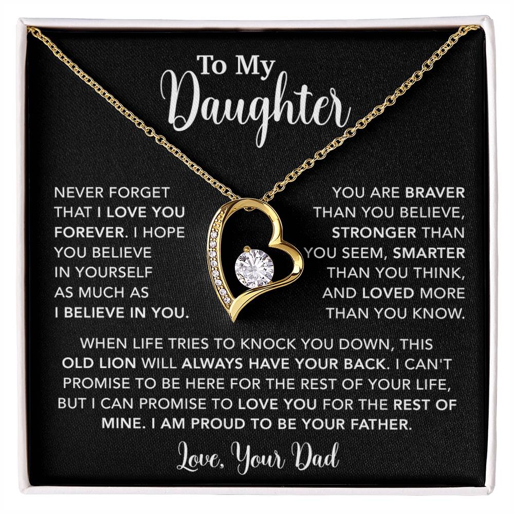 To My Daughter Necklace Gift for Daughter from Dad,Daughter Father Necklace 15_4_Black