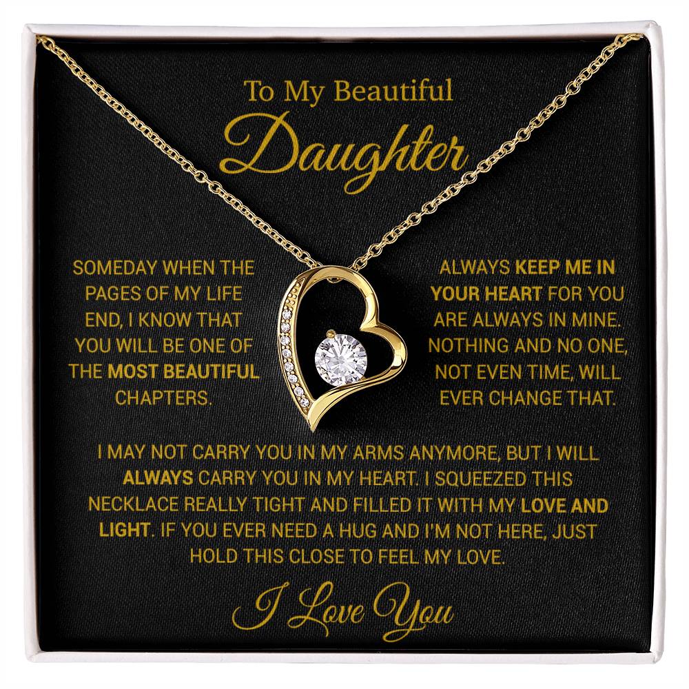 To My Daughter Necklace, Gift for Daughter from Dad, Daughter Father Necklace 14_12_Gold