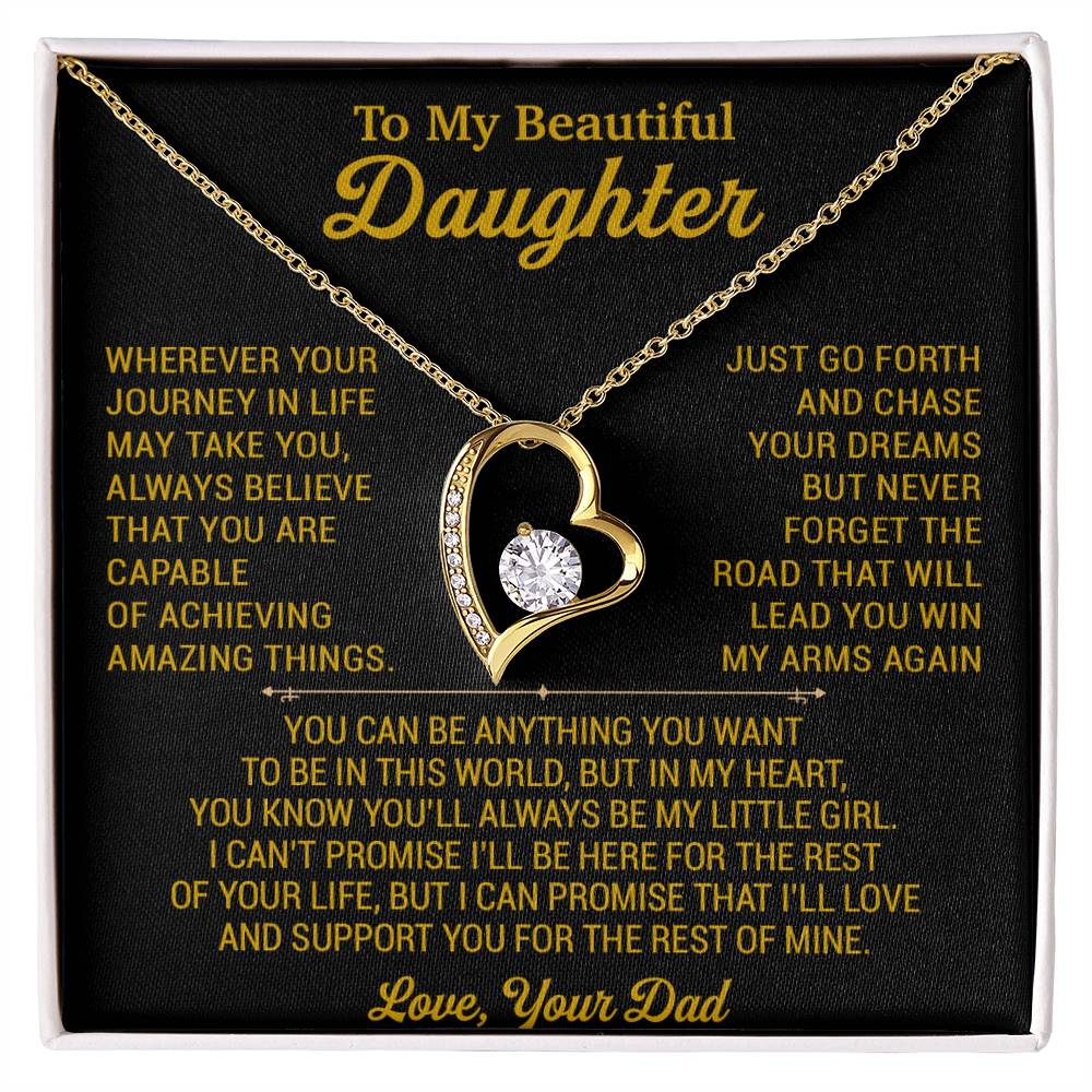 To My Daughter Necklace, Daughter Father Necklace, Daughter Gift From Dad 18_8_Gold