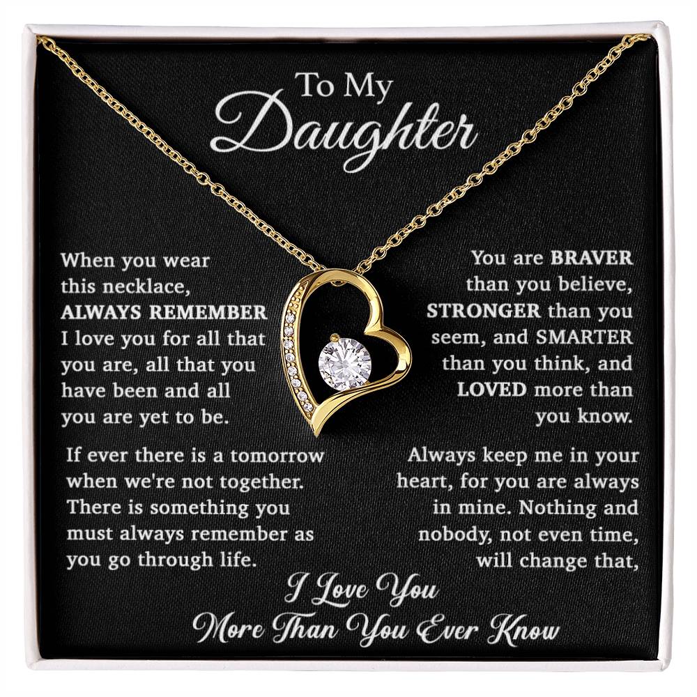 To My Daughter Necklace, Daughter Father Necklace, Daughter Gift From Dad, Mom 15_11_Black