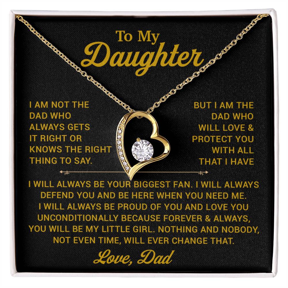 To My Daughter Necklace, Gift for Daughter from Dad, Father Daughter Necklace 1_11_Gold
