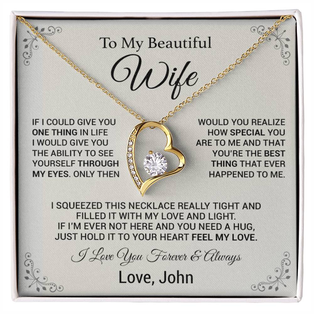 Custom To My Wife Necklace, Birthday Gift For Her, Wife Necklace, Christmas Gift