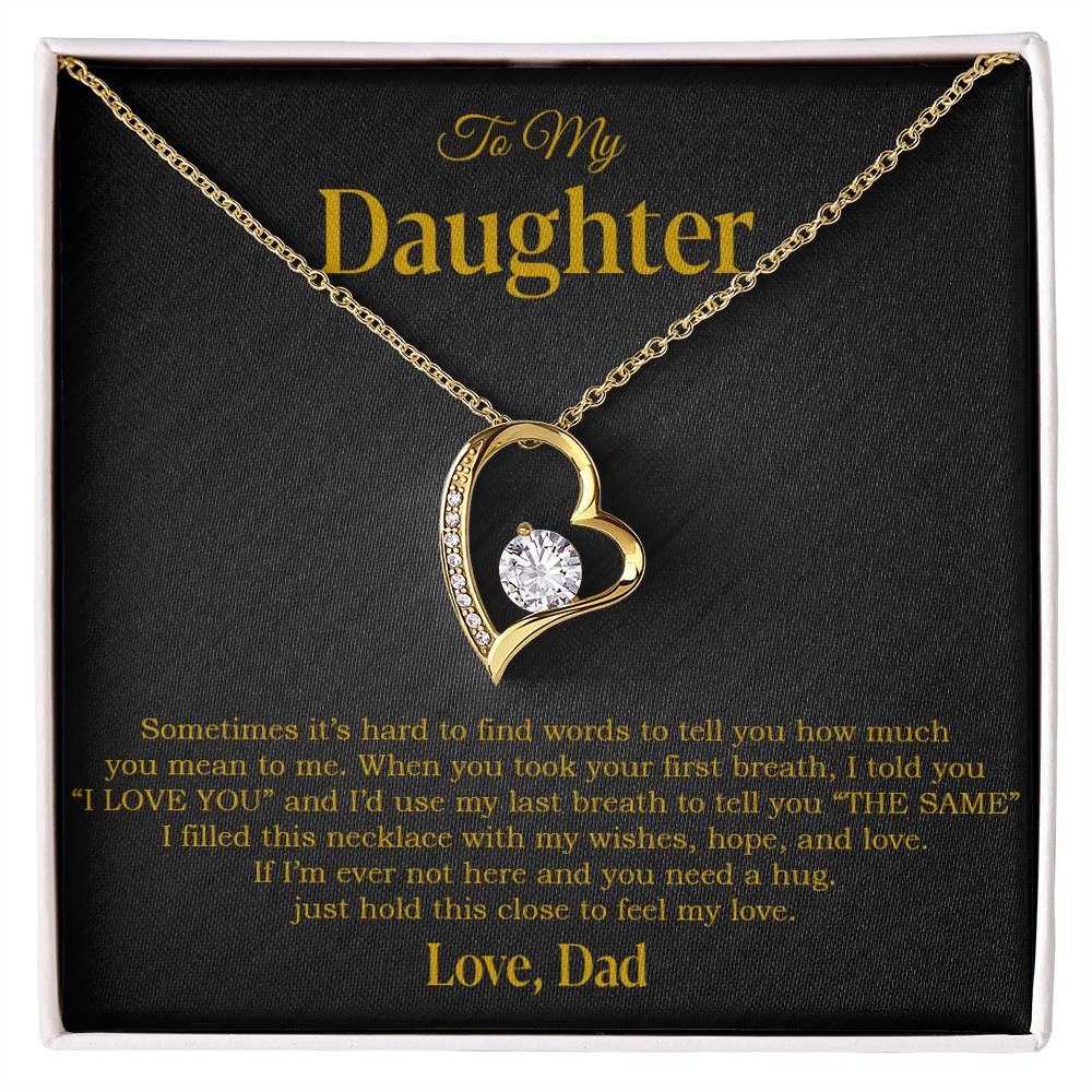To My Daughter Necklace, Gift for Daughter from Dad, Father Daughter Necklace 14_4_Gold