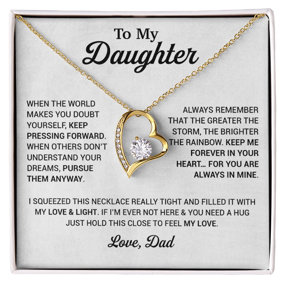 To My Daughter Necklace, Daughter Father Necklace, Daughter Gift From Dad 21_8_White