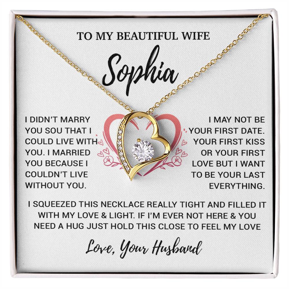 Custom To My Wife Necklace, Christmas Gifts For Women, Anniversary Gift For Wife