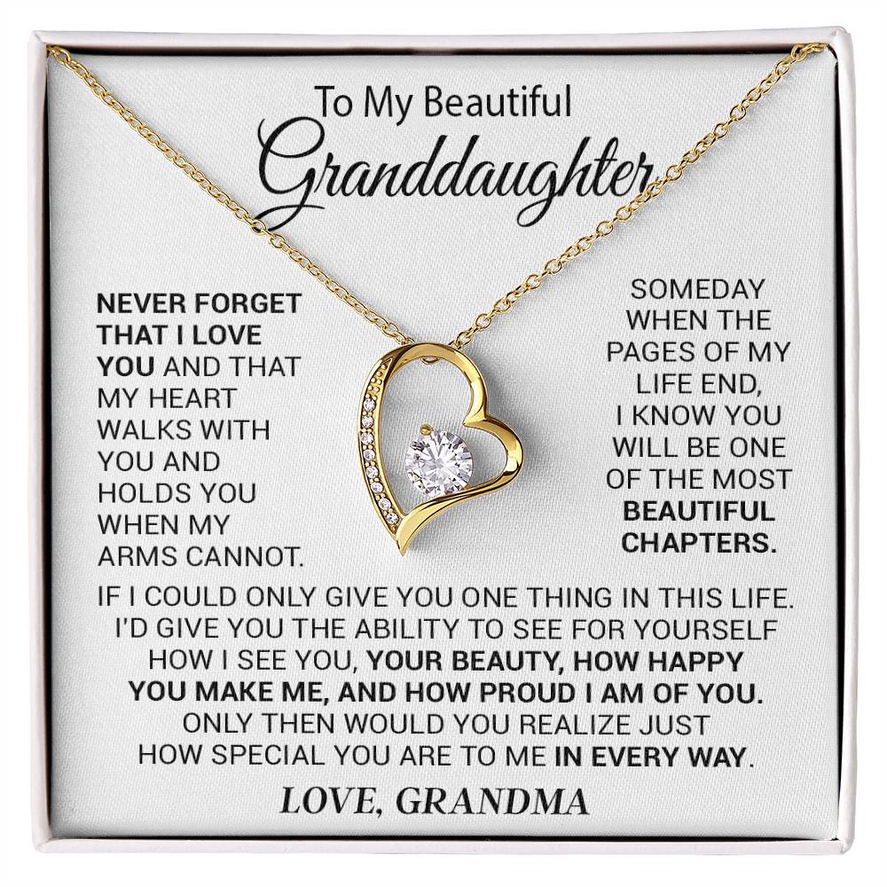 To My Granddaughter Necklace, Gift For Your Granddaughter, Christmas,Anniversary