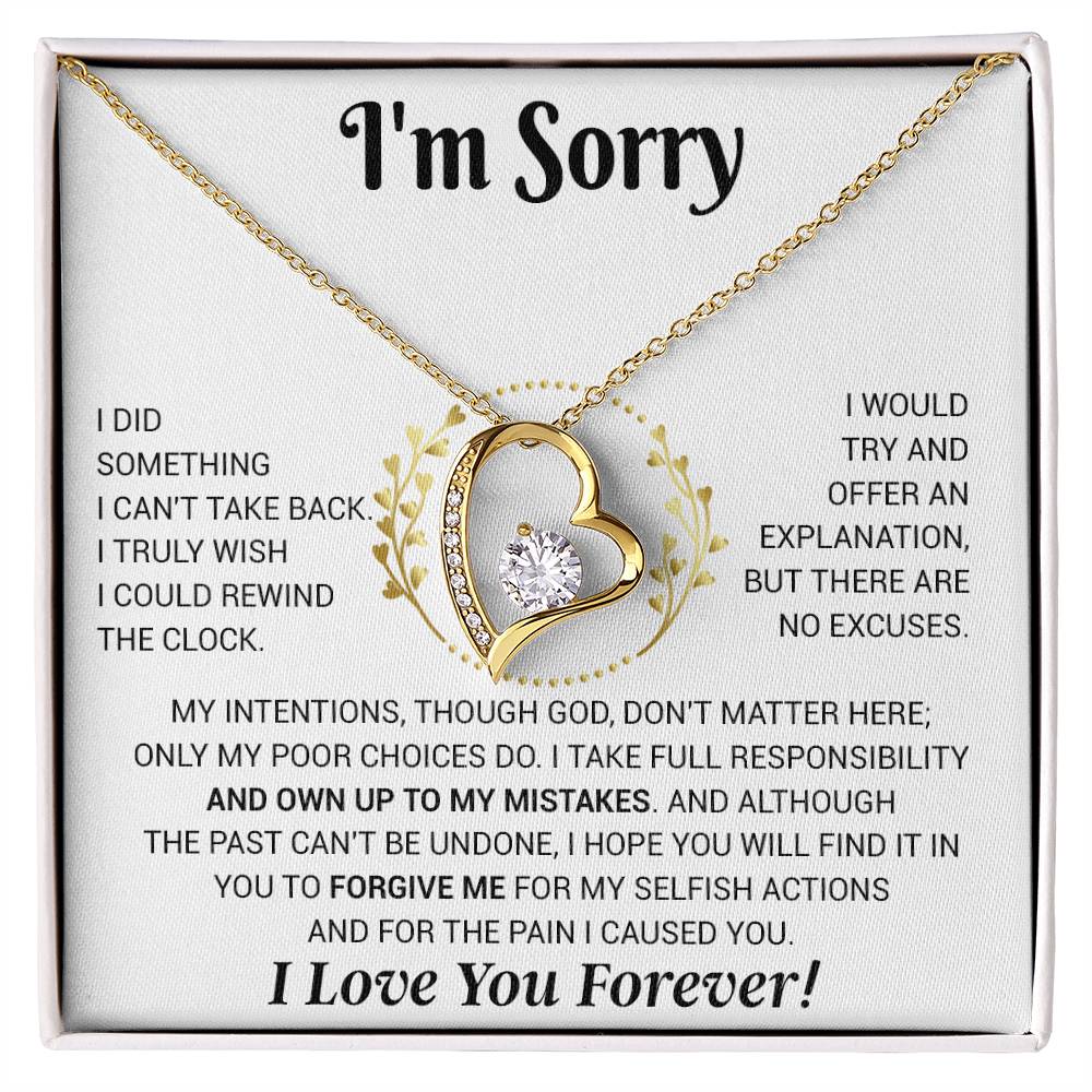 I'm Sorry Necklace Gifts, Apology Gifts For Her, Forgiveness Gift, Wife Gift 12_11_White