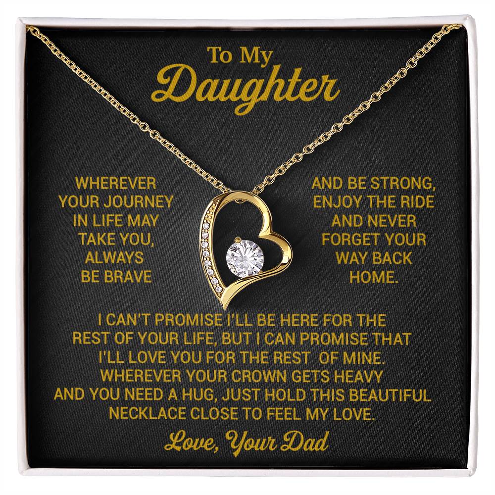 To My Daughter Necklace, Daughter Father Necklace, Daughter Gift From Dad 2_8_Gold