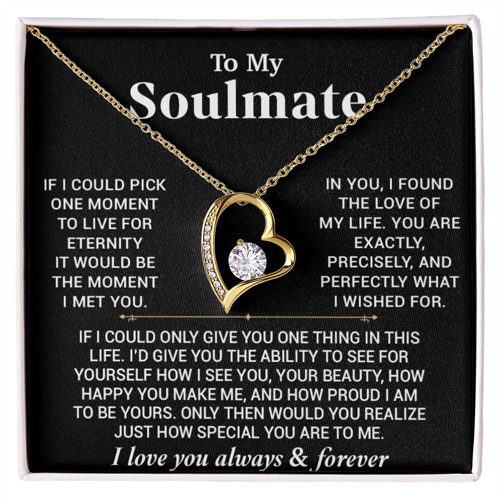 To My Soulmate Necklace Gift For Wife Girlfriend Birthday Anniversary Christmas