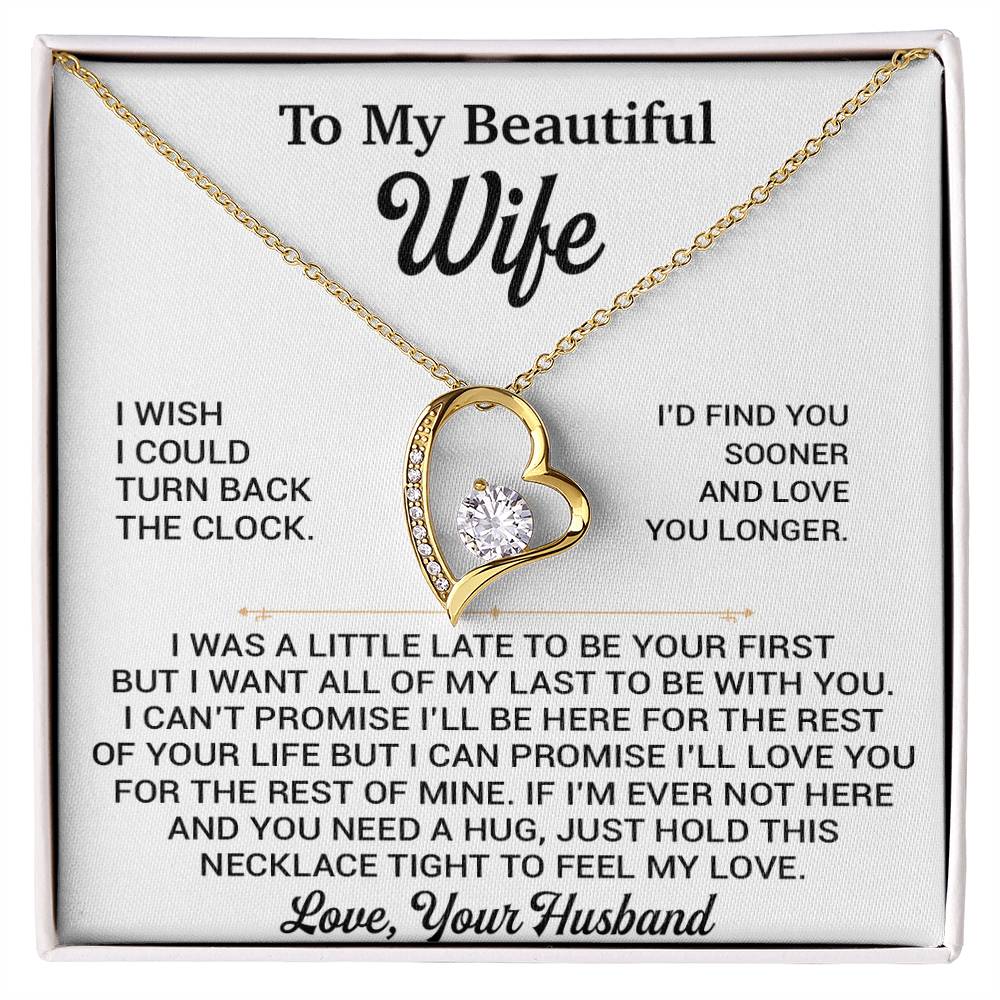 To My Beautiful Wife Necklace, Gift From Husband, Anniversary Gifts For Wife