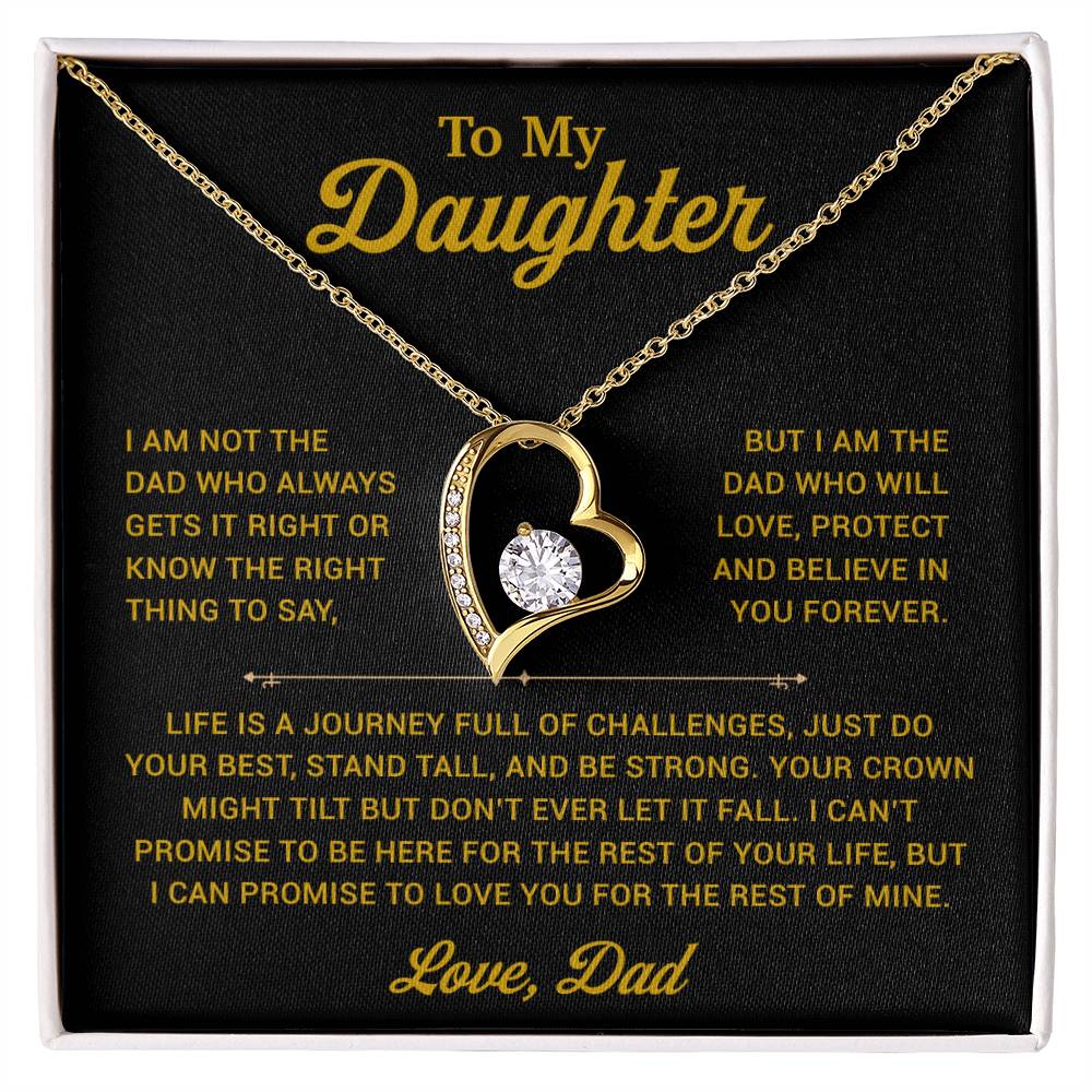 To My Daughter Necklace, Gift for Daughter from Dad, Father Daughter Necklace 24_12_Gold