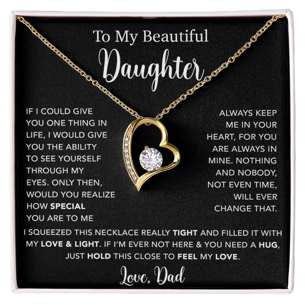 To My Daughter Necklace, Gift for Daughter from Dad, Father Daughter Necklace  4_5_Black