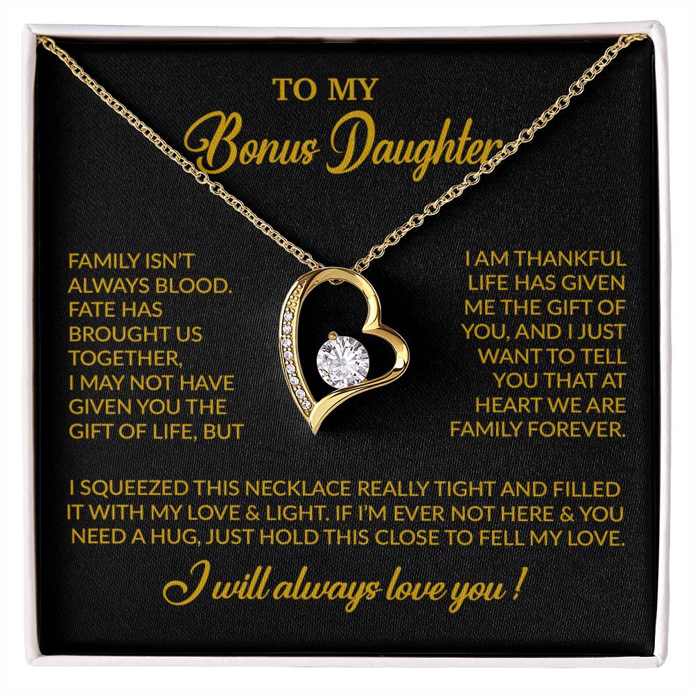 To My Bonus Daughter Necklace, Gift for Bonus Daughter, Step Daughter Birthday 7_11_Gold