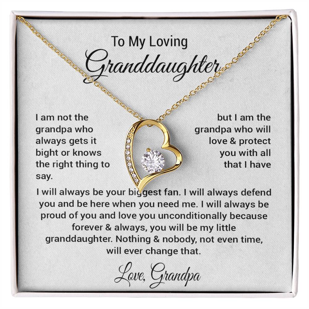 To My Granddaughter Necklace, Xmas Birthday Gift For Granddaughter from Grandpa 1_11_White