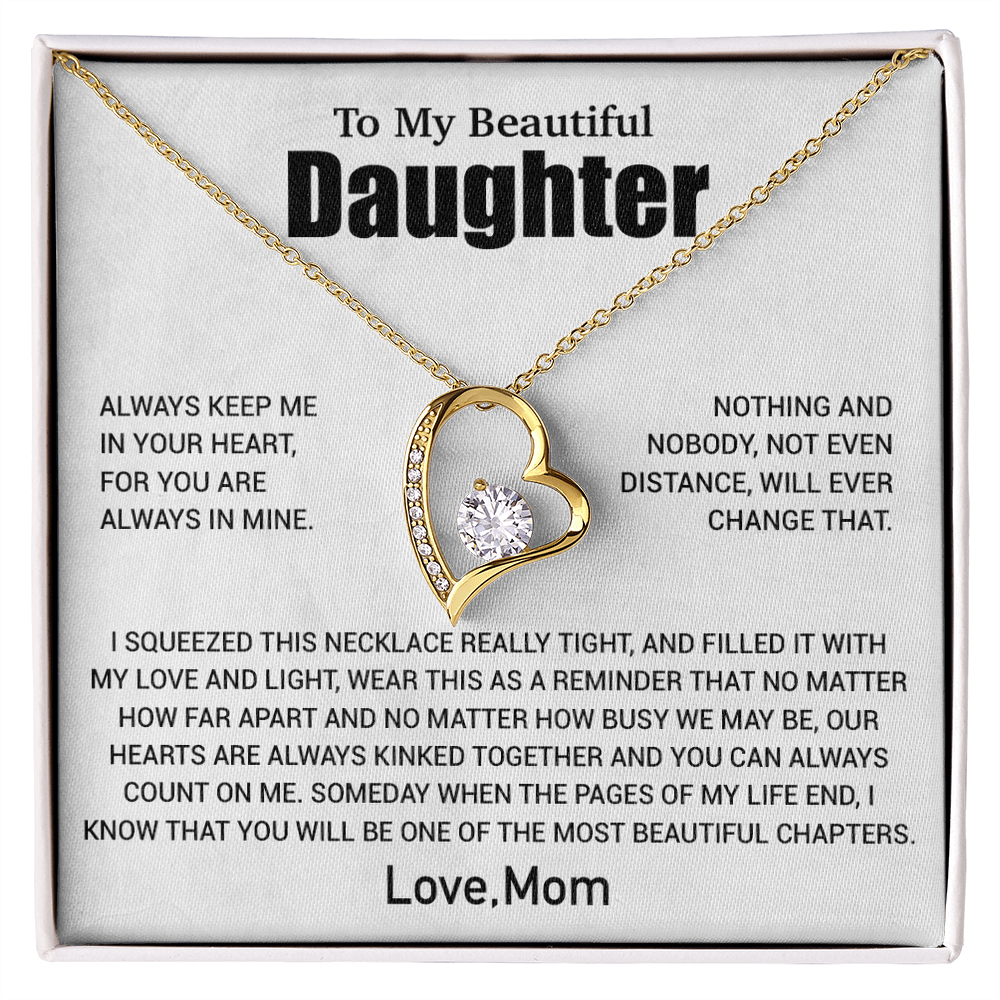 To My Daughter Necklace, Daughter Mother Necklace, Daughter Gift From Mom 2_6_White