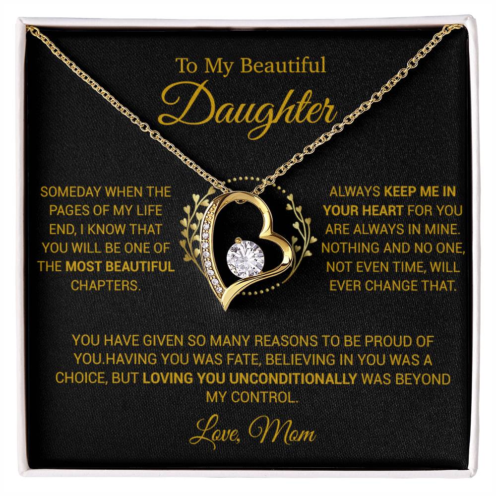 To My Daughter Necklace, Gift for Daughter from Mom, Daughter Mother Necklace 16_12_Gold