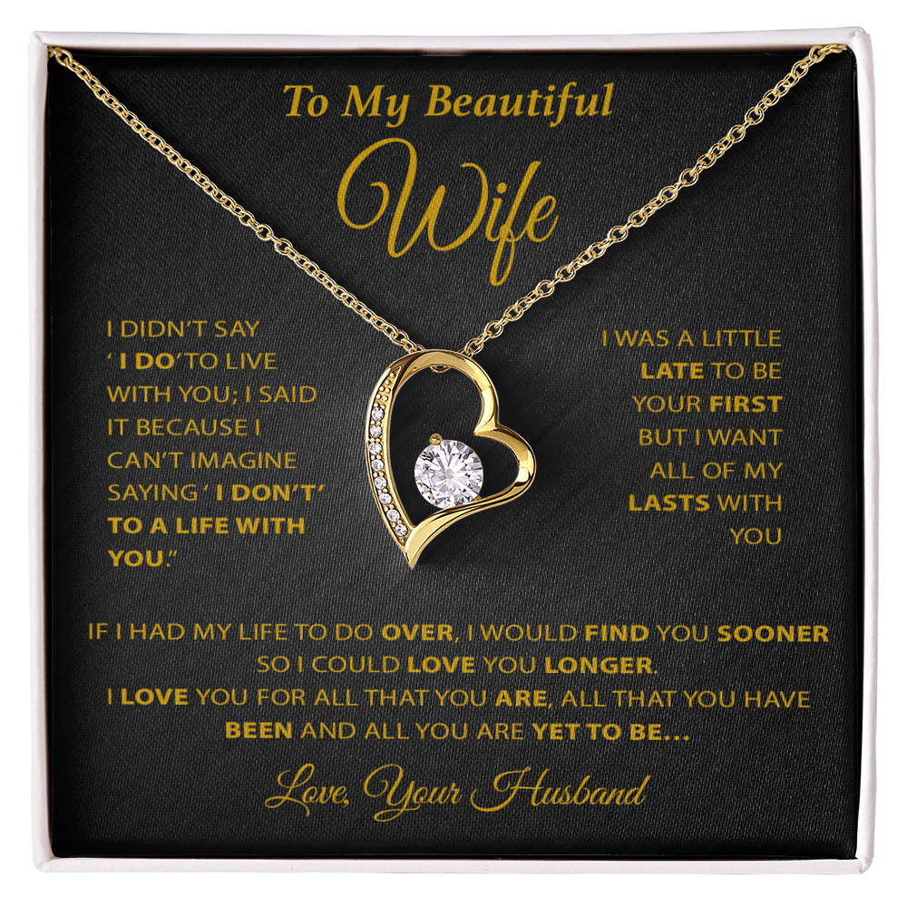 To My Wife Necklace, Wife Gift from Husband, Wife Birthday Gift, Birthday Gift 20_2_Gold