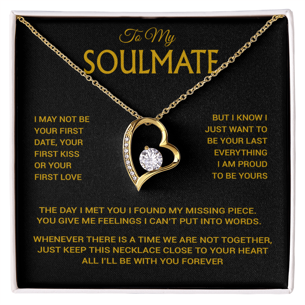 To My Soulmate Necklace, Soulmate Gift, Gift For Girlfriend, Valentines Gift 14_2_Gold