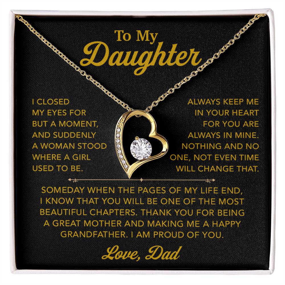 To My Daughter Necklace, Gift for Daughter from Dad, Father Daughter Necklace 26_12_Gold