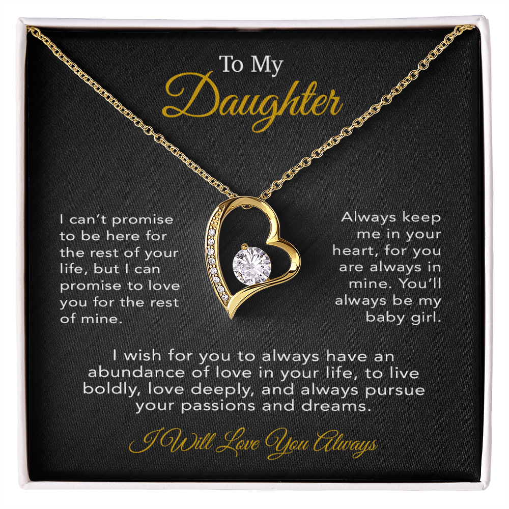 To My Daughter Necklace, Gift for Daughter from Dad, Father Daughter Necklace 19_6_Black