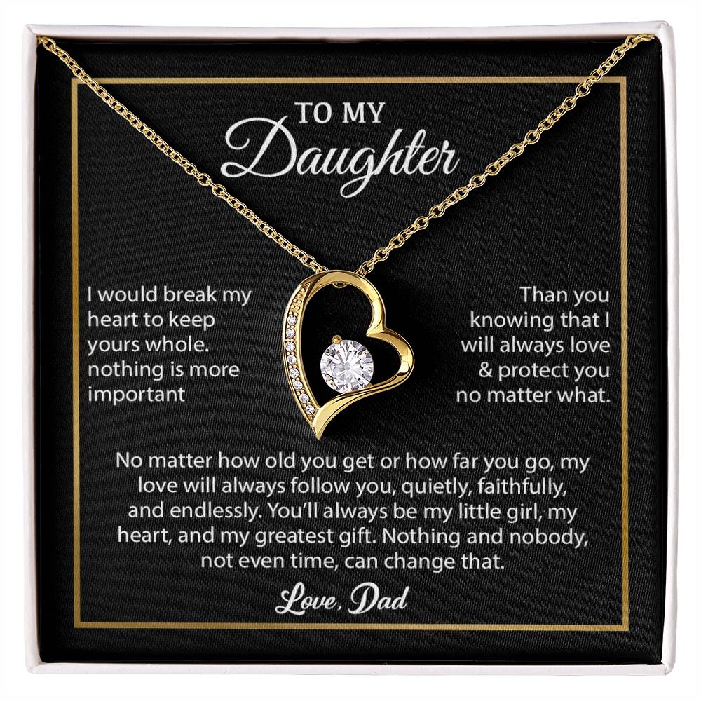 To My Daughter Necklace, Gift for Daughter from Dad, Father Daughter Necklace 4_6_Black