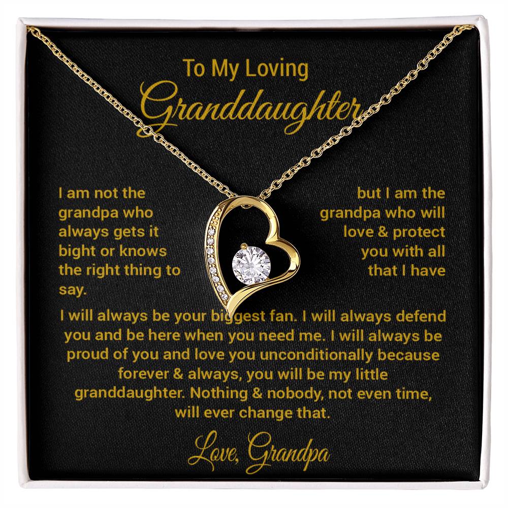 To My Granddaughter Necklace, Xmas Birthday Gift For Granddaughter from Grandpa 1_11_Gold