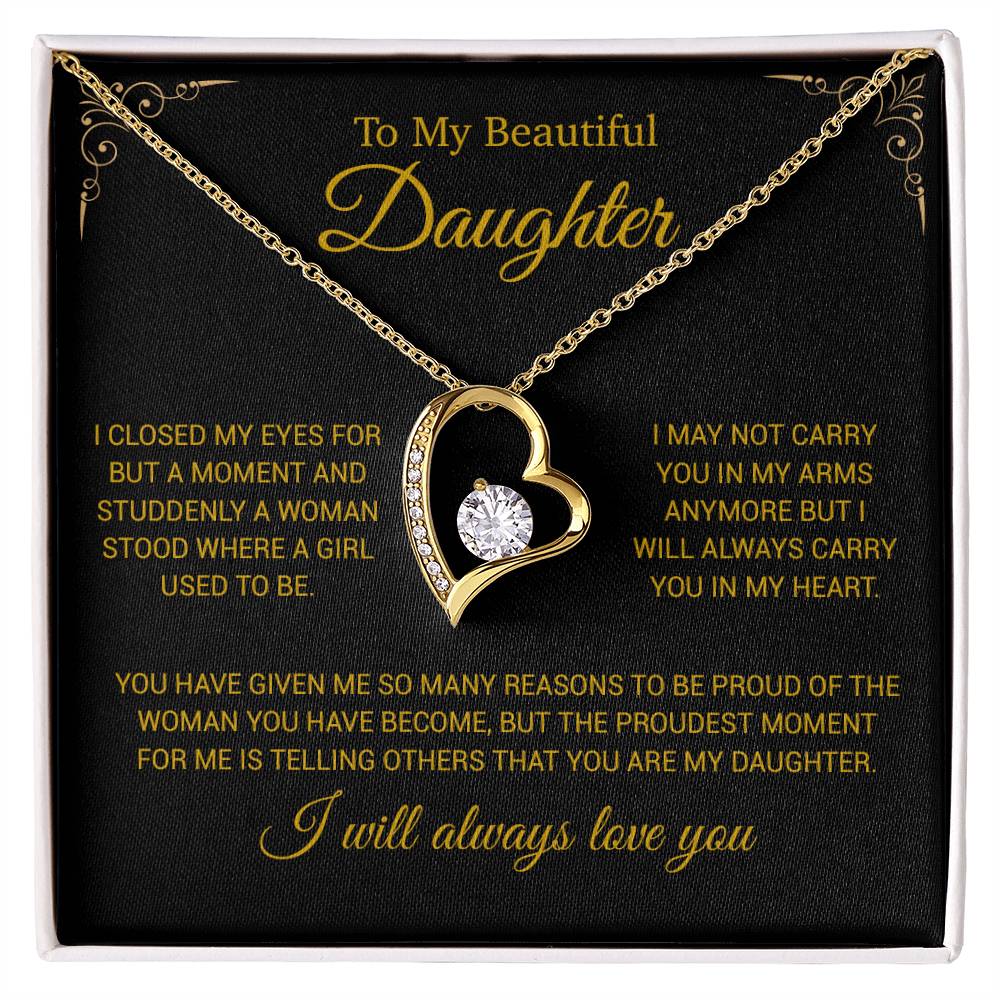 To My Daughter Necklace, Gift for Daughter from Dad, Daughter Father Necklace 29_11_Gold