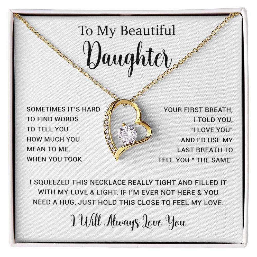To My Daughter Necklace, Gift for Daughter from Dad, Father Daughter Necklace  11_5_White