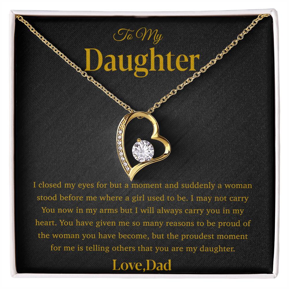 To My Daughter Necklace, Gift for Daughter from Dad, Father Daughter Necklace 28_4_Gold