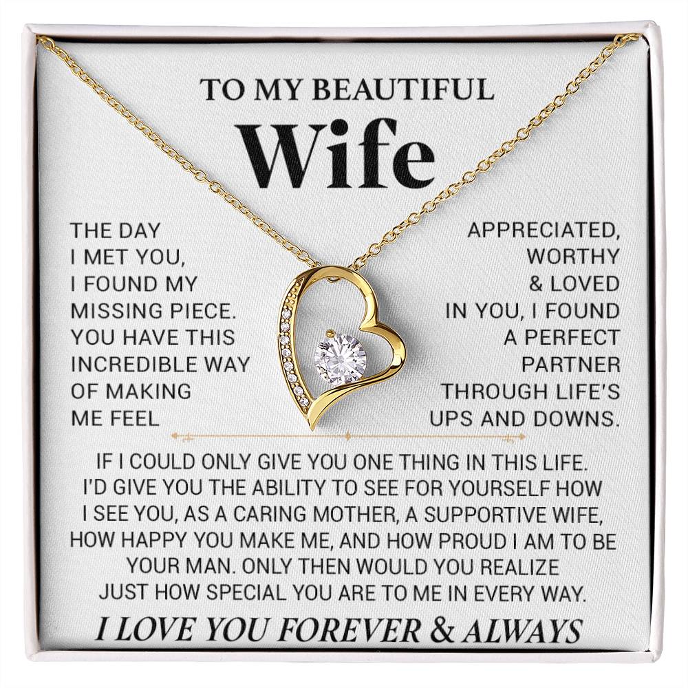 To My Wife Necklace, Anniversary Gift For Wife, Wife Birthday, Gift For Wife444_White