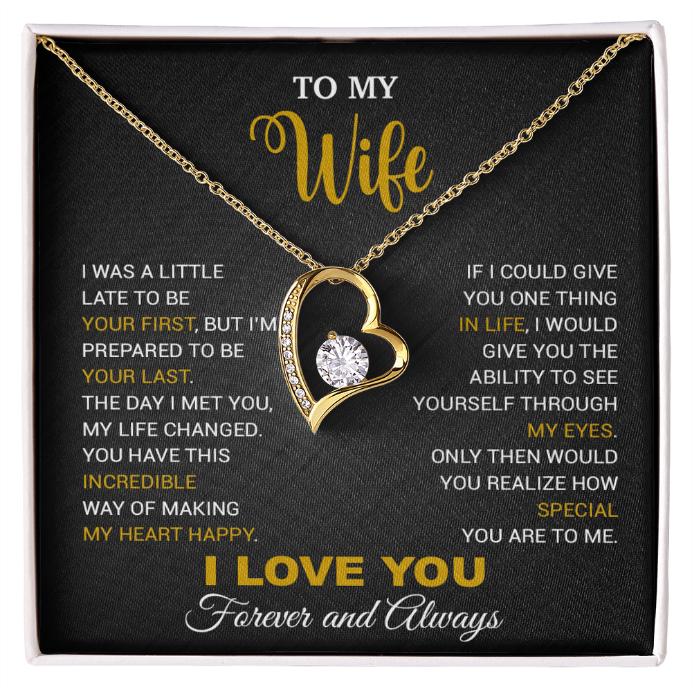 To My Wife Necklace, Gift For Wife, Anniversary Gift For Wife, Necklace For Wife 15_5_Black