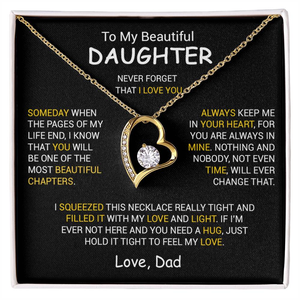 To My Daughter Necklace, Daughter Father Necklace, Daughter Gift From Dad 26_12_Black