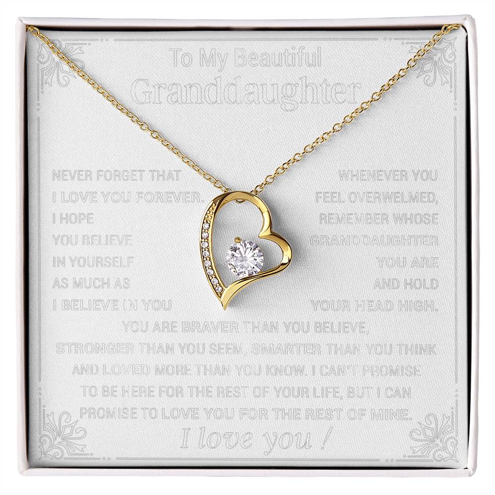 To My Granddaughter Necklace, Granddaughter Gifts From Grandpa Grandma