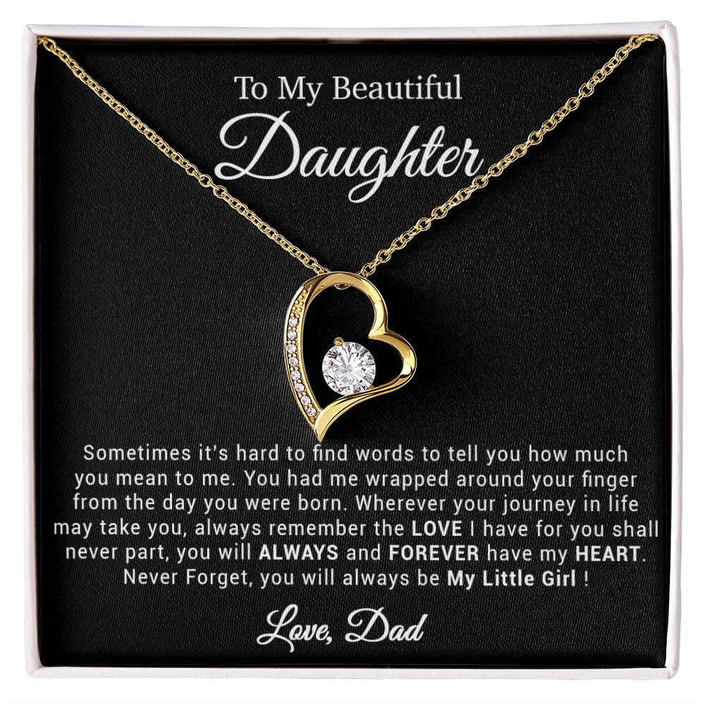 To My Daughter Necklace, Gift for Daughter from Dad, Father Daughter Necklace 21_4_Black