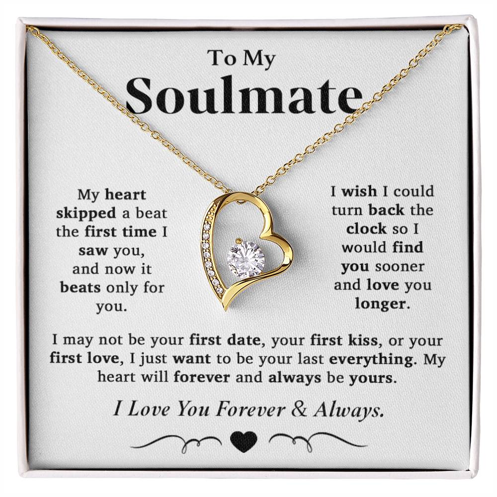 To My Soulmate Necklace, Valentine Gifts For Her, Gift For Girlfriend Wife