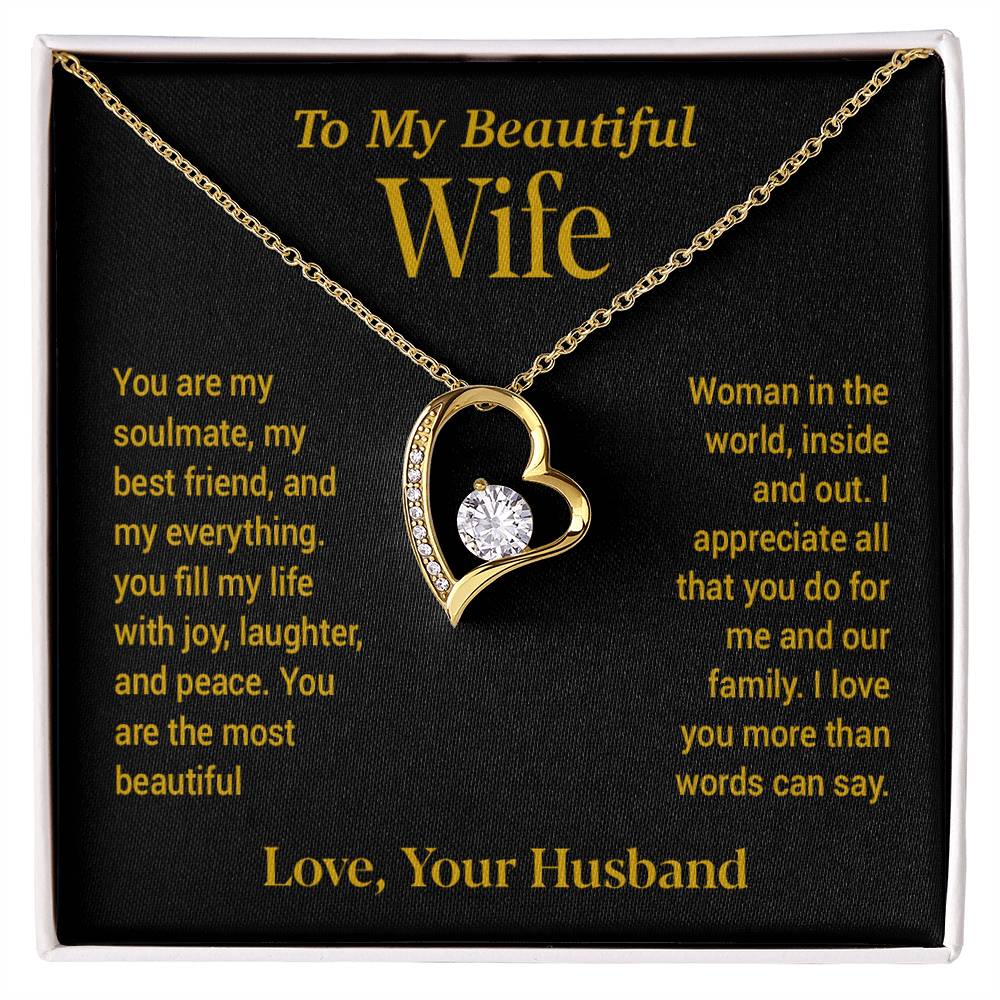 To My Wife Necklace, Gift For Wife, Anniversary Gift For Wife, Christmas Gift 22_11_Gold