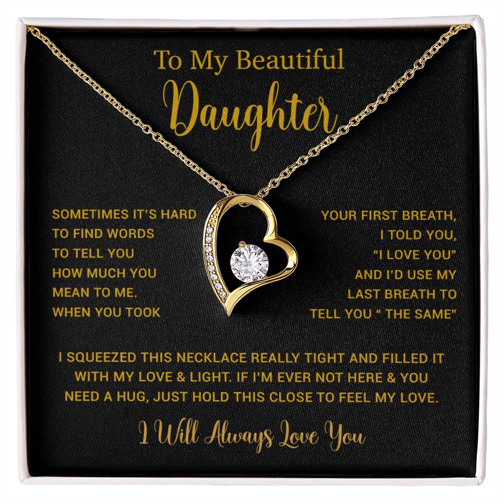 To My Daughter Necklace, Gift for Daughter from Dad, Father Daughter Necklace  11_5_Gold