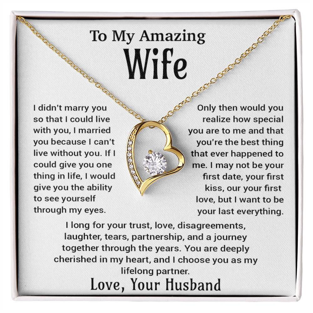 To My Amazing Wife Necklace, Christmas Gifts For Women, Anniversary Gift For Wife