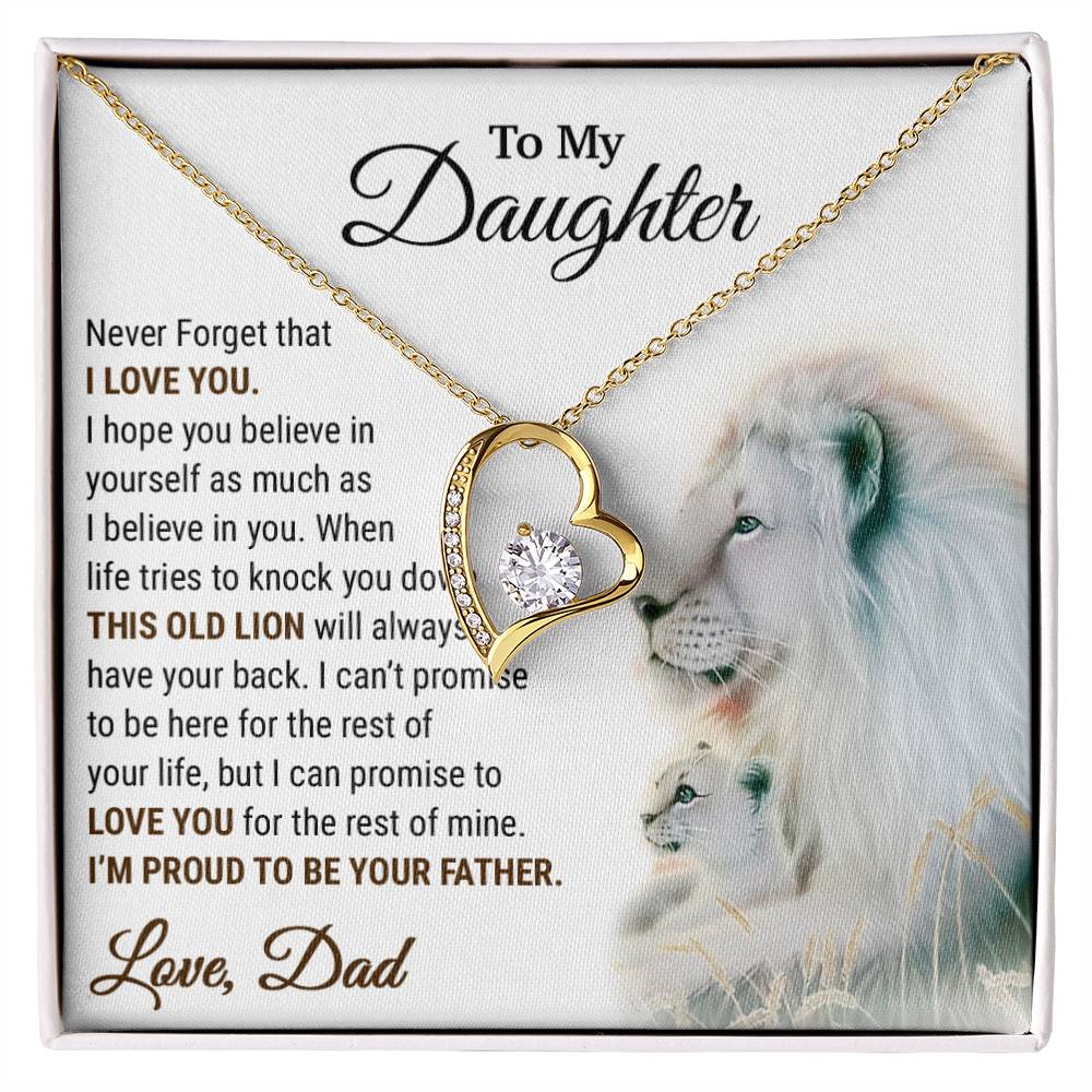 To My Daughter Necklace, Xmas Gift For Daughter From Dad, Daughter Father Lion