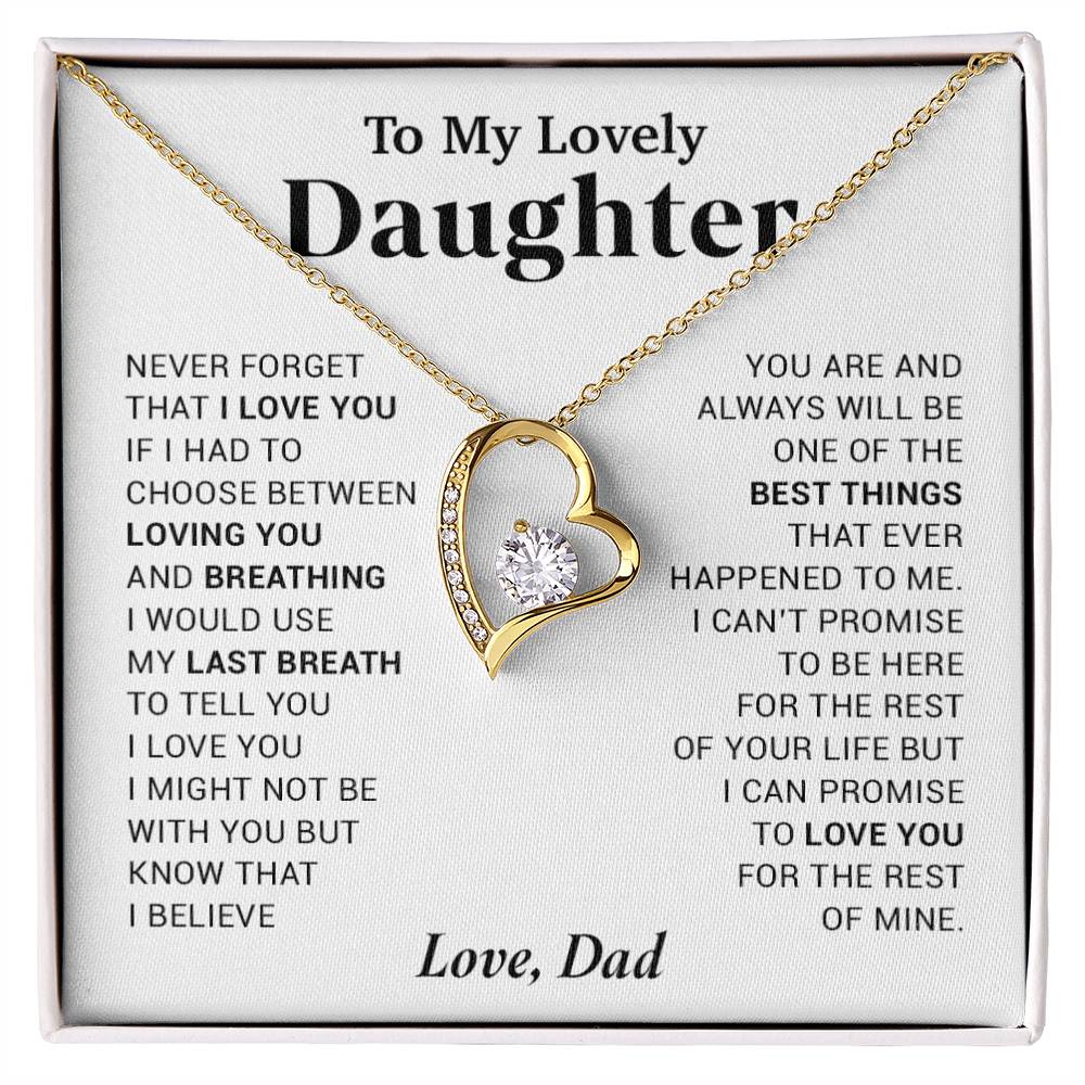 To My Lovely Daughter Necklace, Necklace for Daughter  from Dad, Daughter Necklace, Gift for Daughter