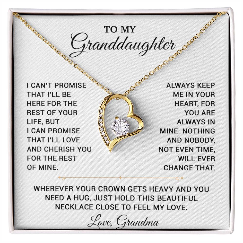 To My Granddaughter Necklace, Granddaughter Gift from Grandma, Christmas Gift 20_8_White