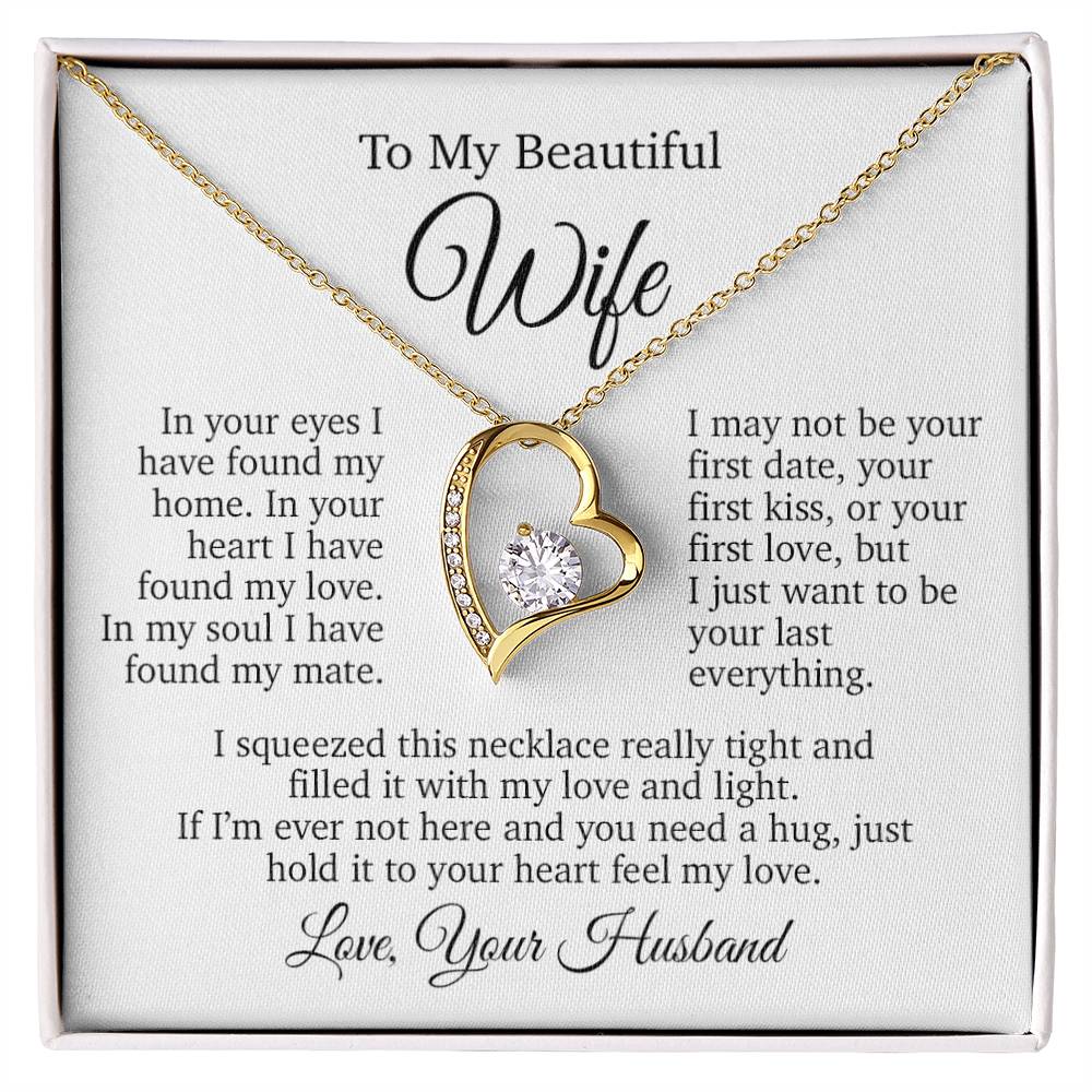 To My Wife Necklace, Gift From Husband, Anniversary Gifts Wife_White