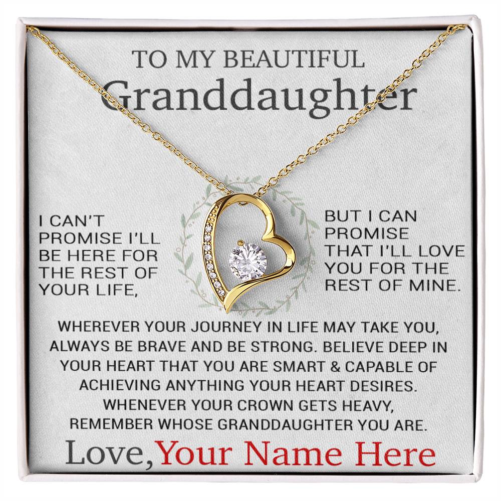 Custom To My Granddaughter Necklace, Birthday Gift For Granddaughter, Grandpa